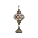 10 Variation Mosland Home Turkish Lamp Mosaic Table Lamps | Turkish Moroccan Lamp with Bronze Base | Handmade Tiffany Night Lamp | Mosaic Glass Bedside Night Lamp with Led Bulb (Multi)