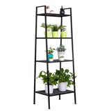 4 Tier Leaning Ladder Shelf Bookcase Bookshelf Storage Shelves Unit Organizer