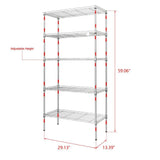 5 Layer Garage Wire Metal Shelving Unit Commercial Heavy Duty Storage Shelf Rack