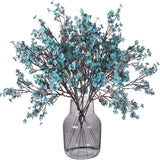 6 Pcs Artificial Flowers Fake Babys Breath Bouquet Bulk Faux Gypsophila Flowers Real Touch Silk Flower for Home Office Kitchen Restaurant Centerpieces Wedding Christmas Party Decoration (Coral Blue)