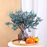 6 Pcs Artificial Flowers Fake Babys Breath Bouquet Bulk Faux Gypsophila Flowers Real Touch Silk Flower for Home Office Kitchen Restaurant Centerpieces Wedding Christmas Party Decoration (Coral Blue)