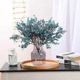 6 Pcs Artificial Flowers Fake Babys Breath Bouquet Bulk Faux Gypsophila Flowers Real Touch Silk Flower for Home Office Kitchen Restaurant Centerpieces Wedding Christmas Party Decoration (Coral Blue)