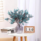 6 Pcs Artificial Flowers Fake Babys Breath Bouquet Bulk Faux Gypsophila Flowers Real Touch Silk Flower for Home Office Kitchen Restaurant Centerpieces Wedding Christmas Party Decoration (Coral Blue)