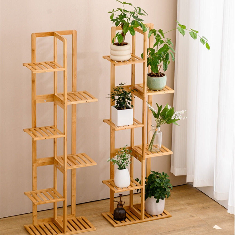 ROSSNY Plant Stand Indoor, 6 Tier 7 Potted Bamboo Plant Stands for Ind ...