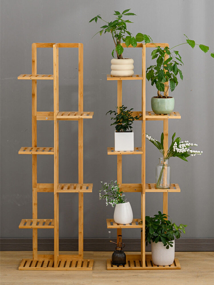 ROSSNY Plant Stand Indoor, 6 Tier 7 Potted Bamboo Plant Stands for Ind ...