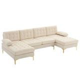 Contemporary U Shaped Sectional Double Chaise Sofa Living Room Lounge Couch