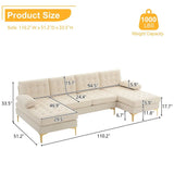 Contemporary U Shaped Sectional Double Chaise Sofa Living Room Lounge Couch