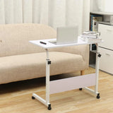 Height Adjustable Rolling Laptop Desk Cart Over Bed Hospital Table Stand White