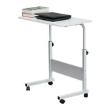 Height Adjustable Rolling Laptop Desk Cart Over Bed Hospital Table Stand White