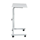 Height Adjustable Rolling Laptop Desk Cart Over Bed Hospital Table Stand White