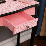 Kids Toddle Vanity Table Makeup Set for W/ Drawers Dressing Desk w/ Mirror Stool