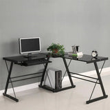 L-Shaped Desk Corner Computer Gaming PC Table Laptop W/ Keyboard Tray CPU Stand