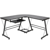 L-Shaped Desk Corner Computer Gaming PC Table Laptop W/ Keyboard Tray CPU Stand