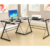 L-Shaped Desk Corner Computer Gaming PC Table Laptop W/ Keyboard Tray CPU Stand