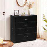 New 4 Drawer Chest Dresser Clothes Storage Bedroom Furniture Cabinet Black