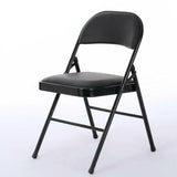 New 4 Pack Folding Chairs Fabric Upholstered Padded Seat Metal Frame Home Office