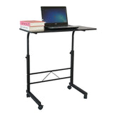 Portable Office Laptop Desk Rolling Adjustable Table Cart Computer Mobile Stand