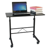 Portable Office Laptop Desk Rolling Adjustable Table Cart Computer Mobile Stand