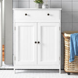 Wooden Floor Cabinet Freestanding Bathroom Storage Cabinet Unit Home Decor White