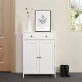 Wooden Floor Cabinet Freestanding Bathroom Storage Cabinet Unit Home Decor White