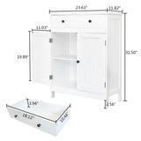 Wooden Floor Cabinet Freestanding Bathroom Storage Cabinet Unit Home Decor White