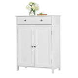 Wooden Floor Cabinet Freestanding Bathroom Storage Cabinet Unit Home Decor White