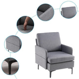 Modern Armrest Accent Single Sofa Upholstered Lounge Chair Linen Fabric