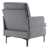 Modern Armrest Accent Single Sofa Upholstered Lounge Chair Linen Fabric