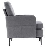 Modern Armrest Accent Single Sofa Upholstered Lounge Chair Linen Fabric