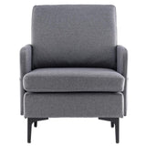 Modern Armrest Accent Single Sofa Upholstered Lounge Chair Linen Fabric