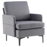 Modern Armrest Accent Single Sofa Upholstered Lounge Chair Linen Fabric