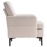 Modern Armrest Accent Single Sofa Upholstered Lounge Chair Linen Fabric