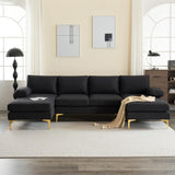 FCH U-Shaped Couch Sectional Sofa Set with Two Chaise Living Room Metal Leg