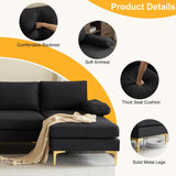 FCH U-Shaped Couch Sectional Sofa Set with Two Chaise Living Room Metal Leg